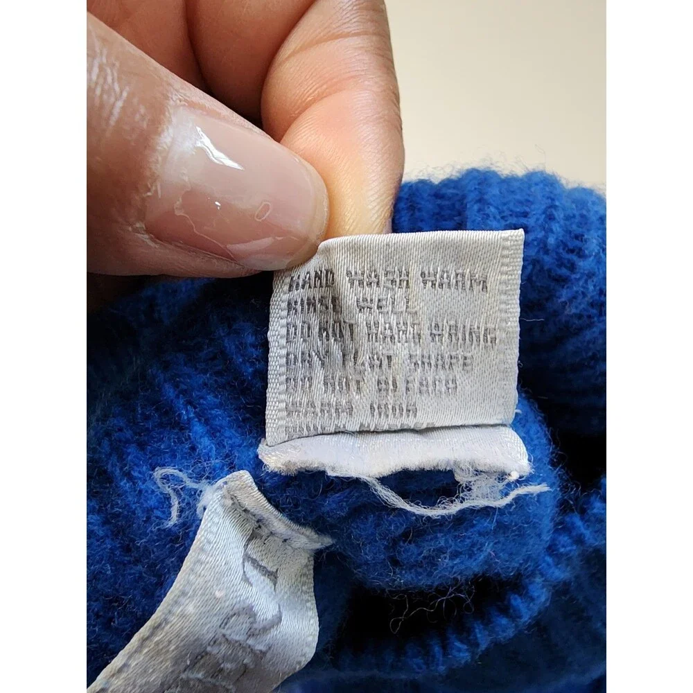 Maguy & Gilbert Cable Knit Sweater Mens Medium Blue Chunky 100% Lambswool